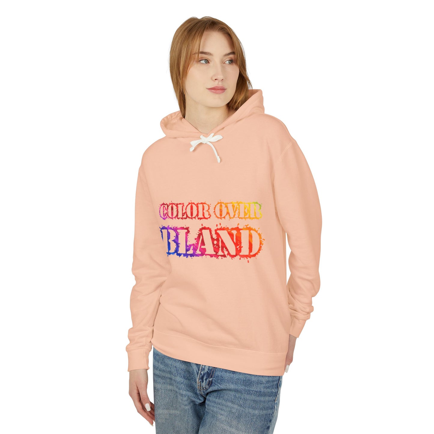 Color Over Bland (Colorway 2) Lightweight Hooded Sweatshirt