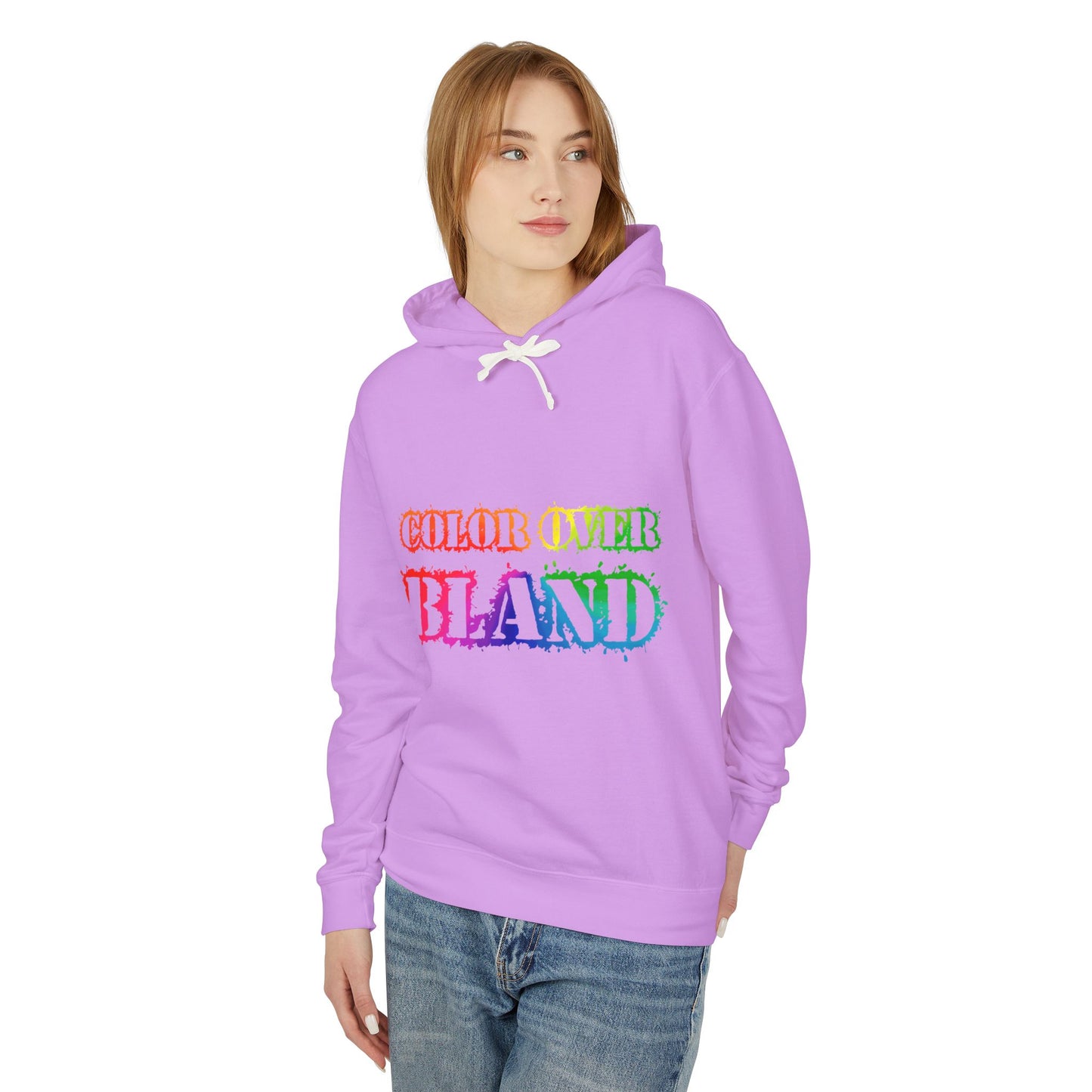 Color Over Bland (Colorway 1) Lightweight Hooded Sweatshirt