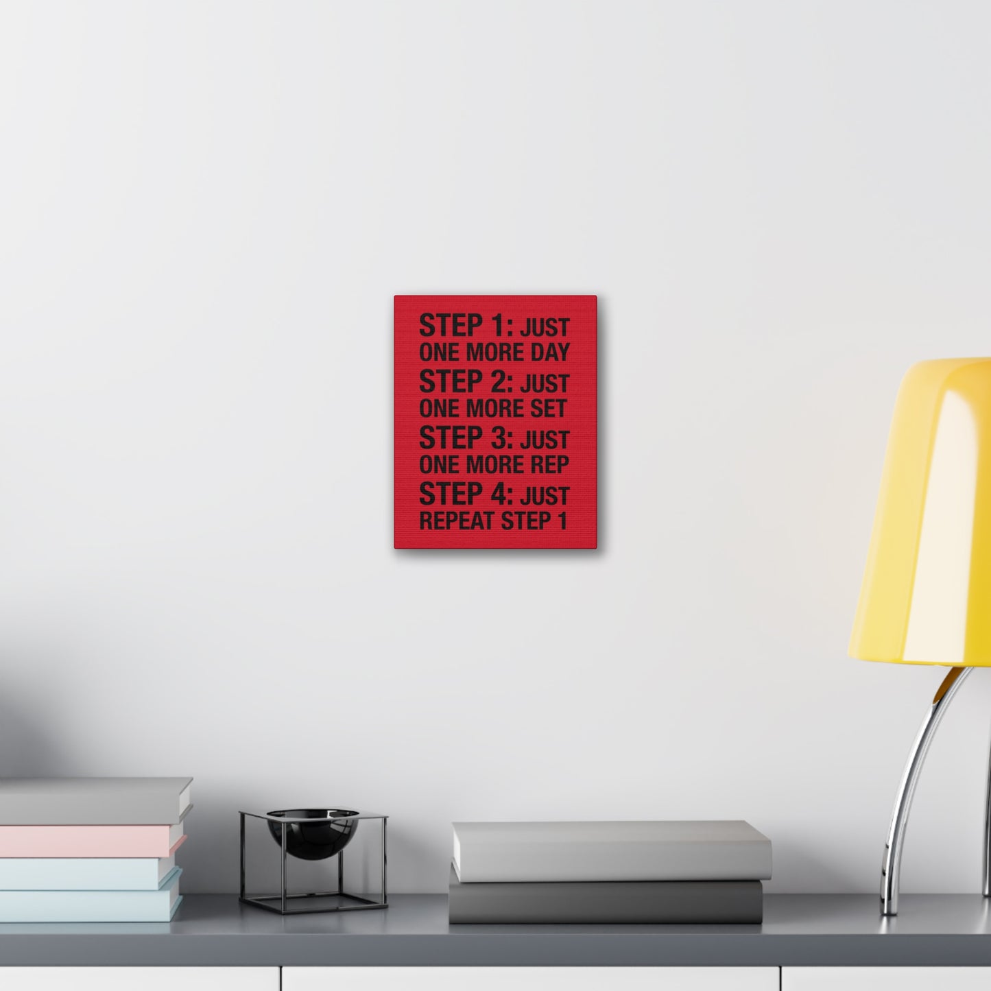 Steps 1 - 4 (Gym Inspiration) - Canvas Stretched (0.75")