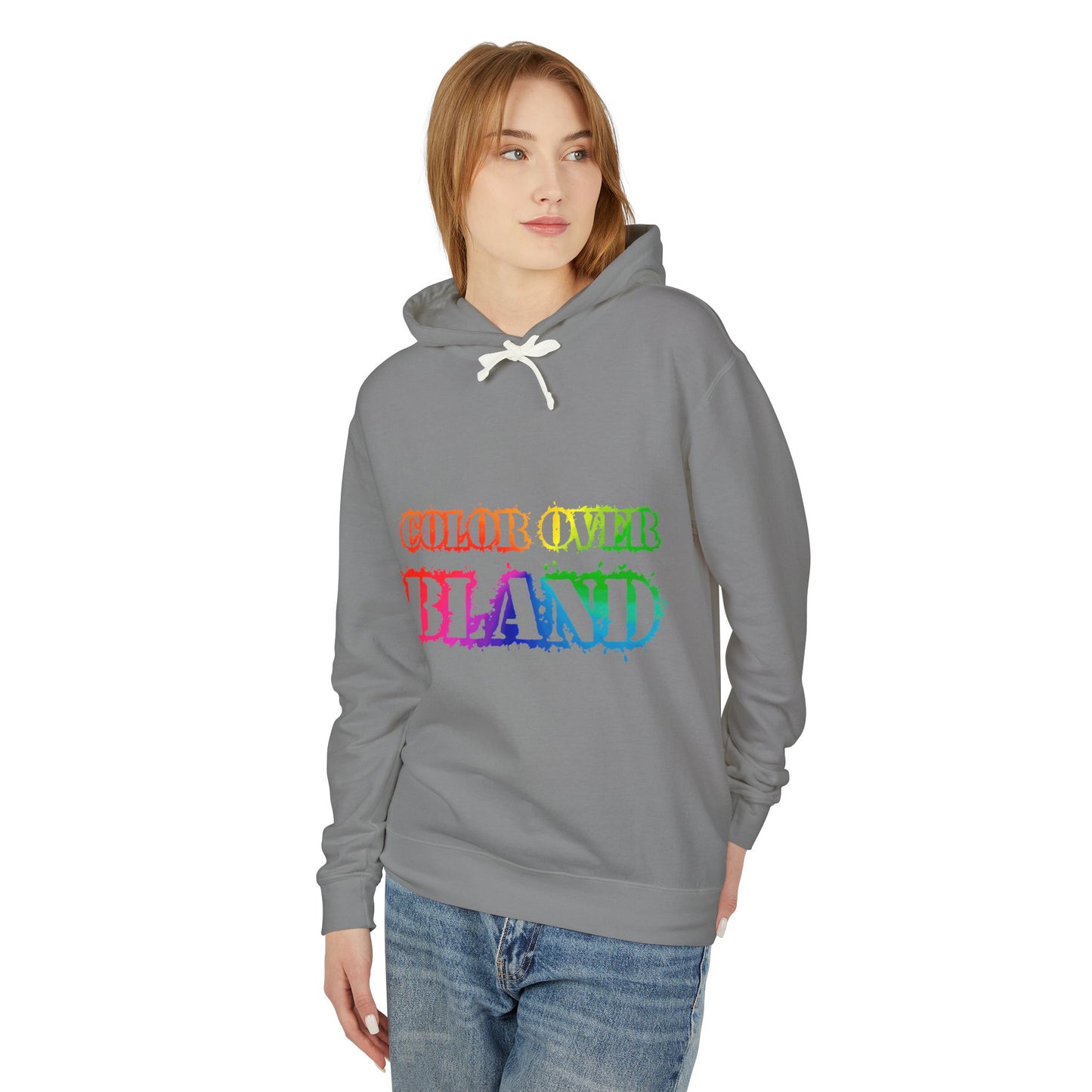 Color Over Bland (Colorway 1) Lightweight Hooded Sweatshirt
