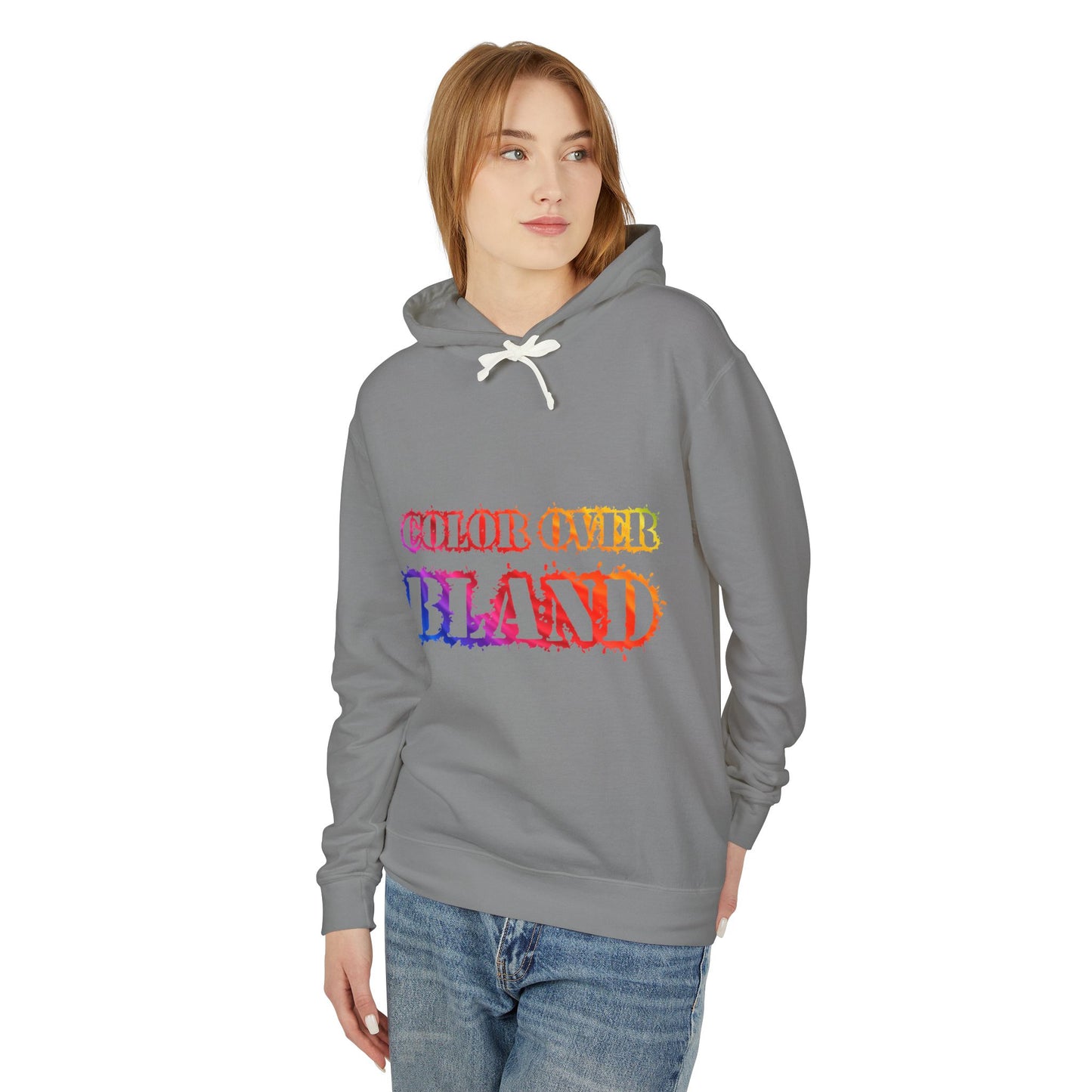Color Over Bland (Colorway 2) Lightweight Hooded Sweatshirt