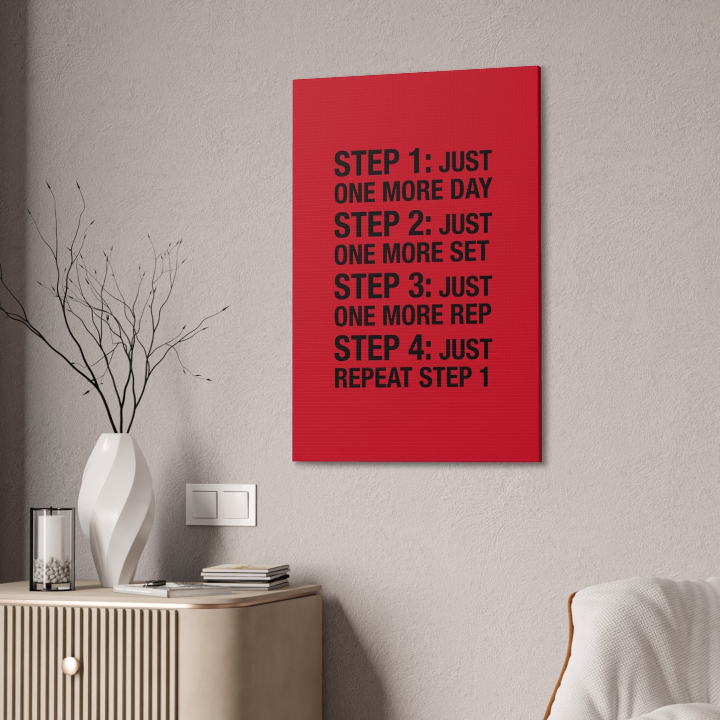 Steps 1 - 4 (Gym Inspiration) - Canvas Stretched (0.75")