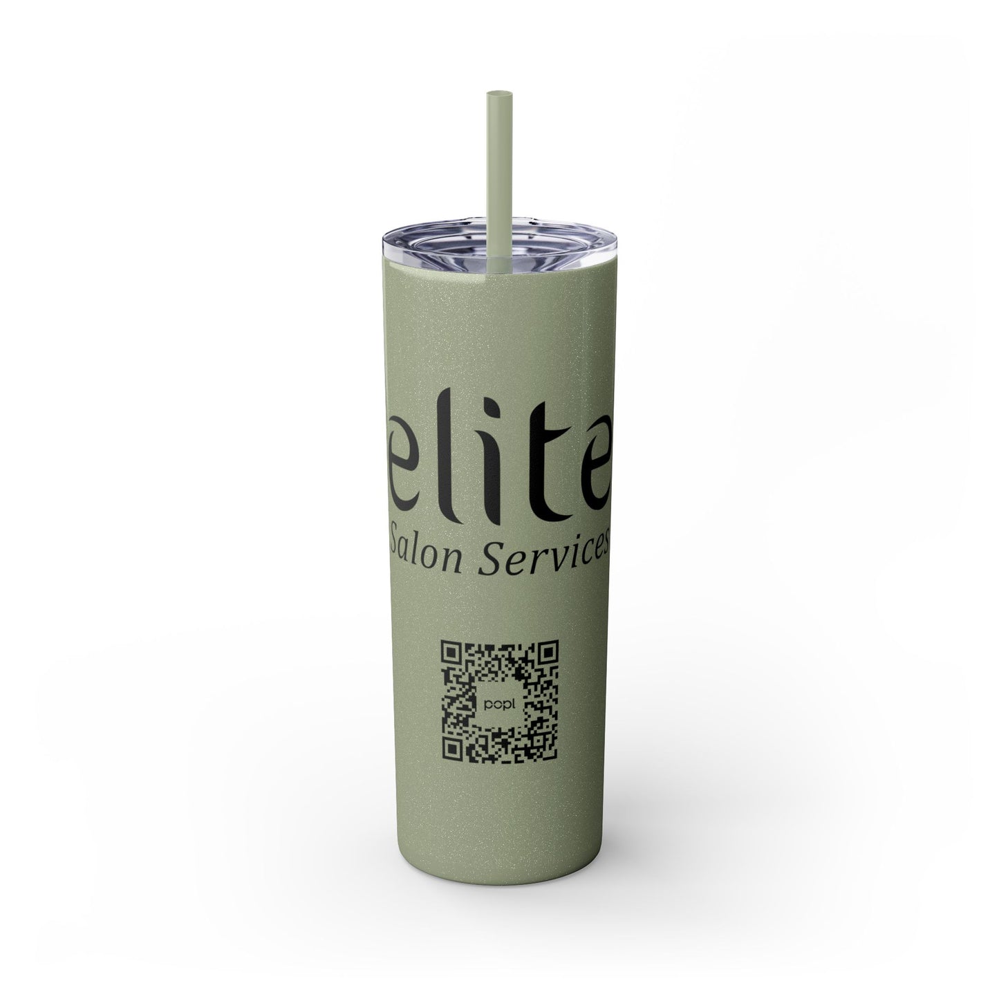 Elite Salon Services Custom Skinny Tumbler With Straw (20oz)