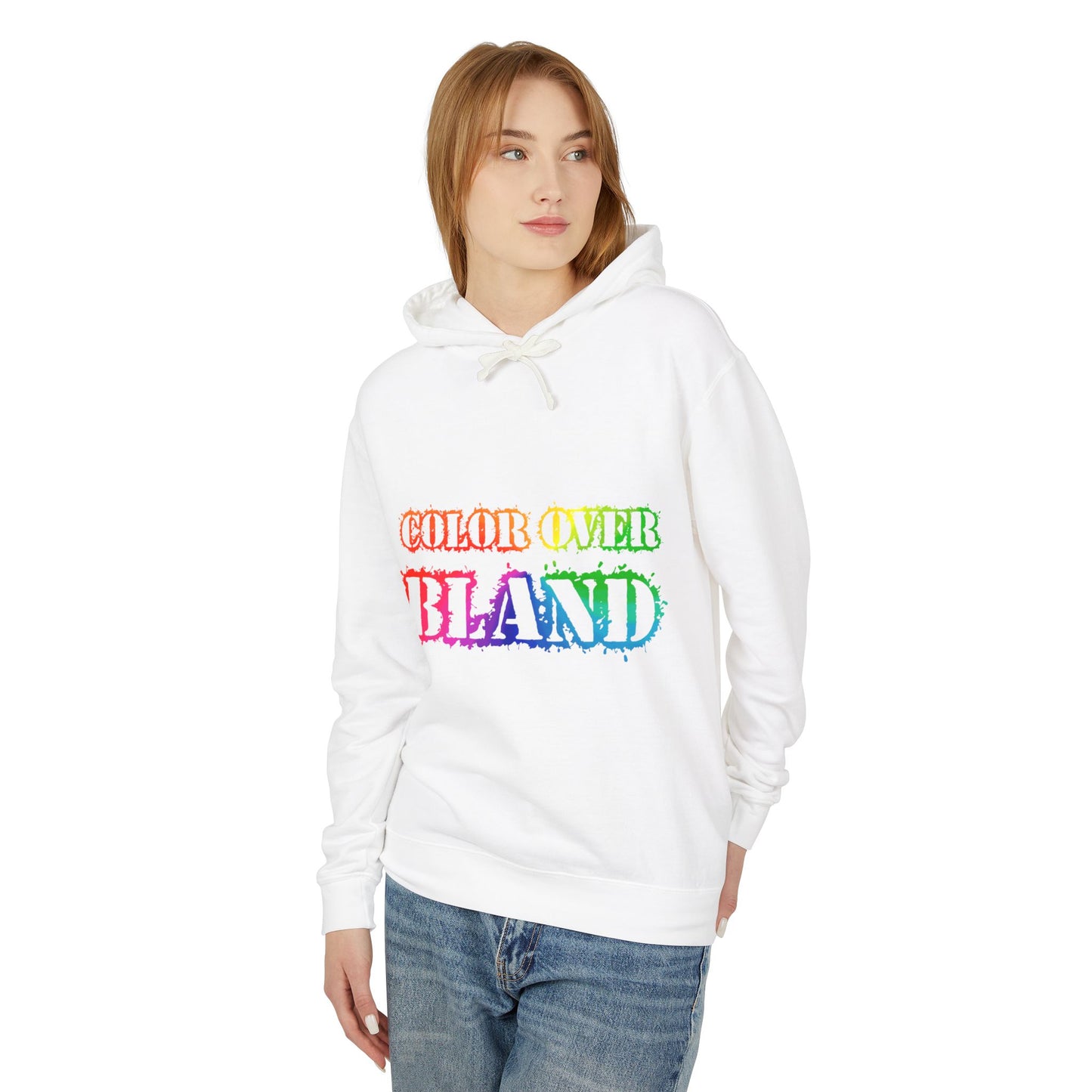 Color Over Bland (Colorway 1) Lightweight Hooded Sweatshirt