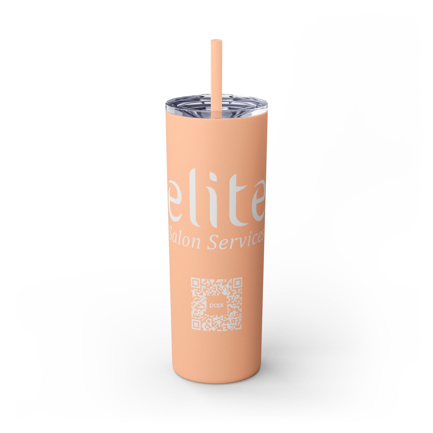 Elite Salon Services Custom Skinny Tumbler With Straw (20oz)