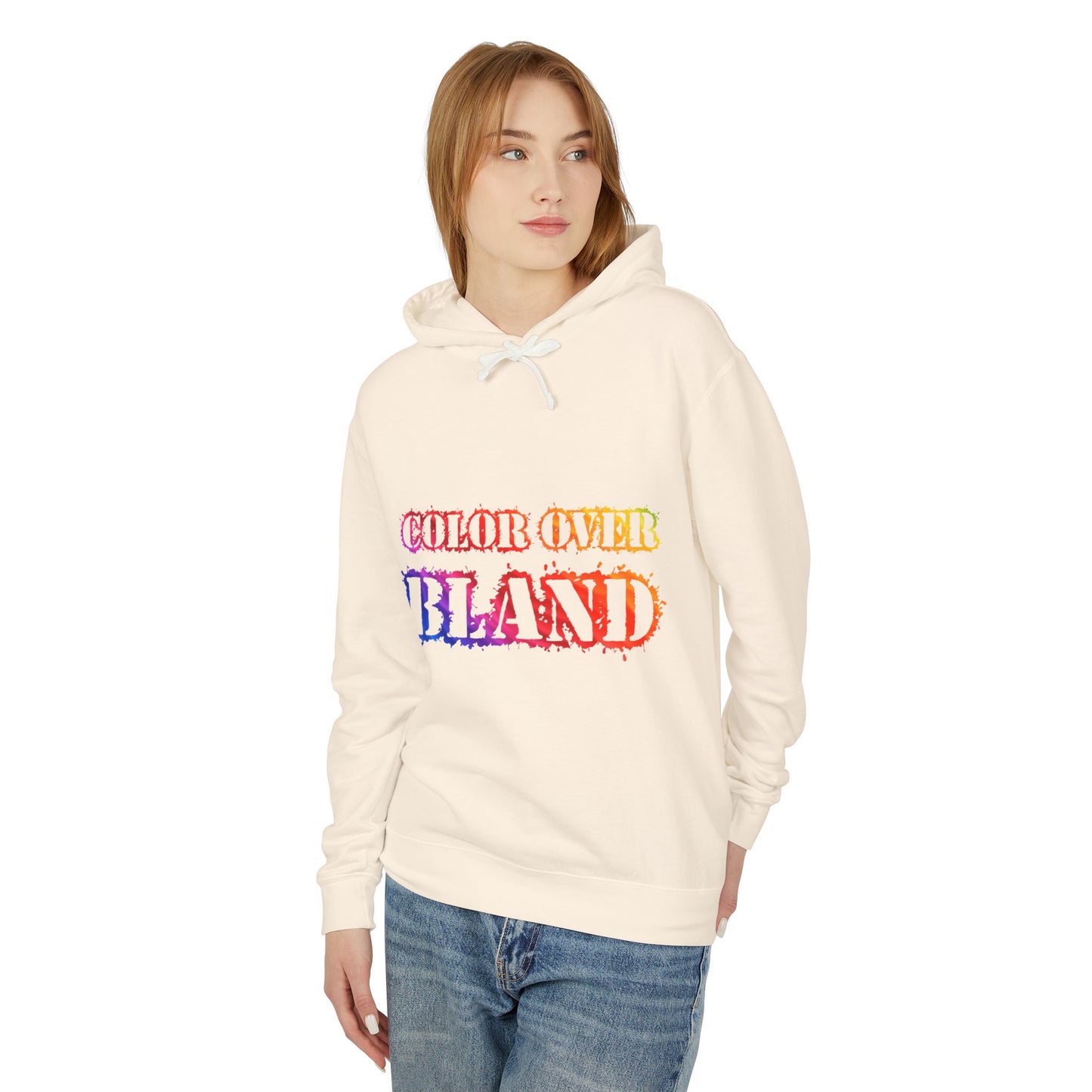 Color Over Bland (Colorway 2) Lightweight Hooded Sweatshirt