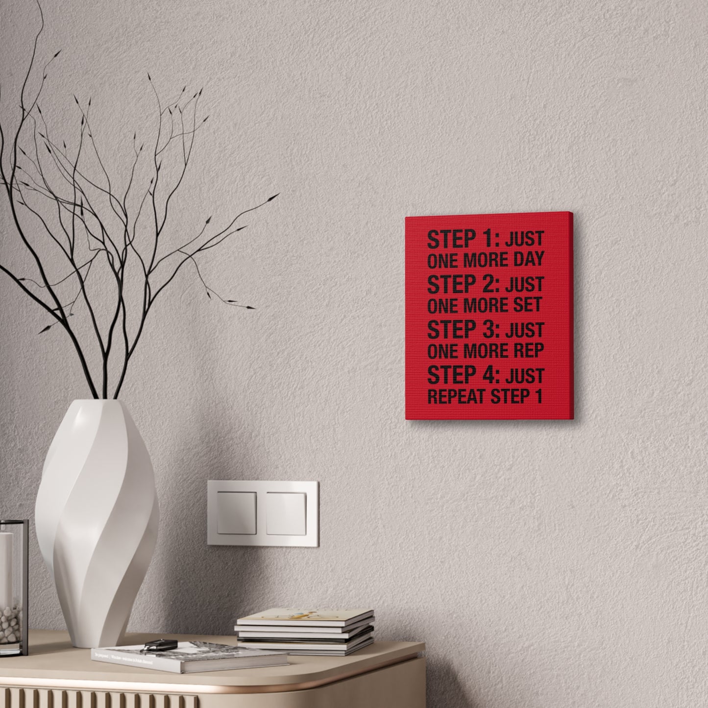Steps 1 - 4 (Gym Inspiration) - Canvas Stretched (0.75")