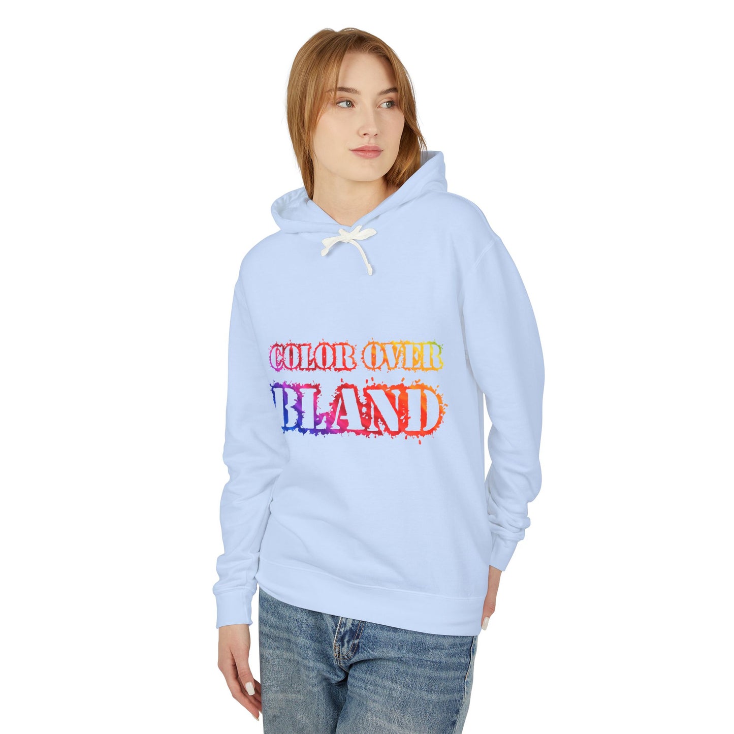 Color Over Bland (Colorway 2) Lightweight Hooded Sweatshirt