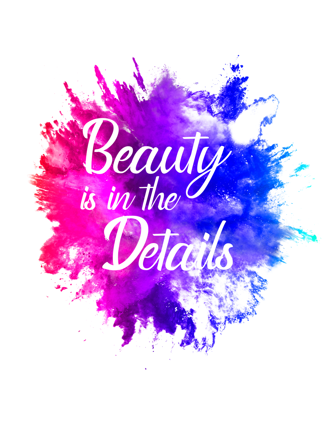 'Beauty Is In The Details' (Splash) Crew Neck Soft Style T-Shirt (Unisex)