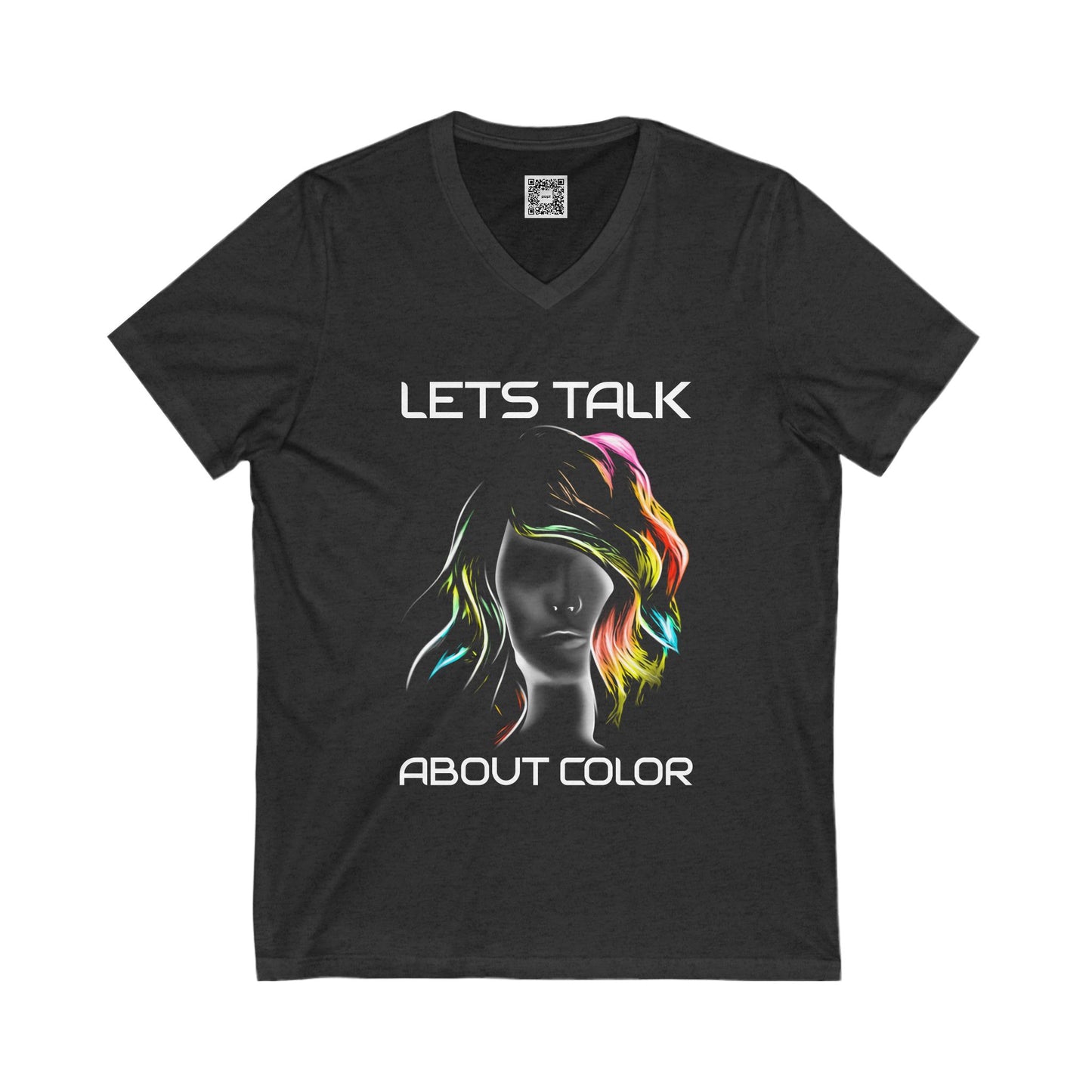"Lets Talk About Color" (Colorway 1) V-Neck Tee (Unisex)