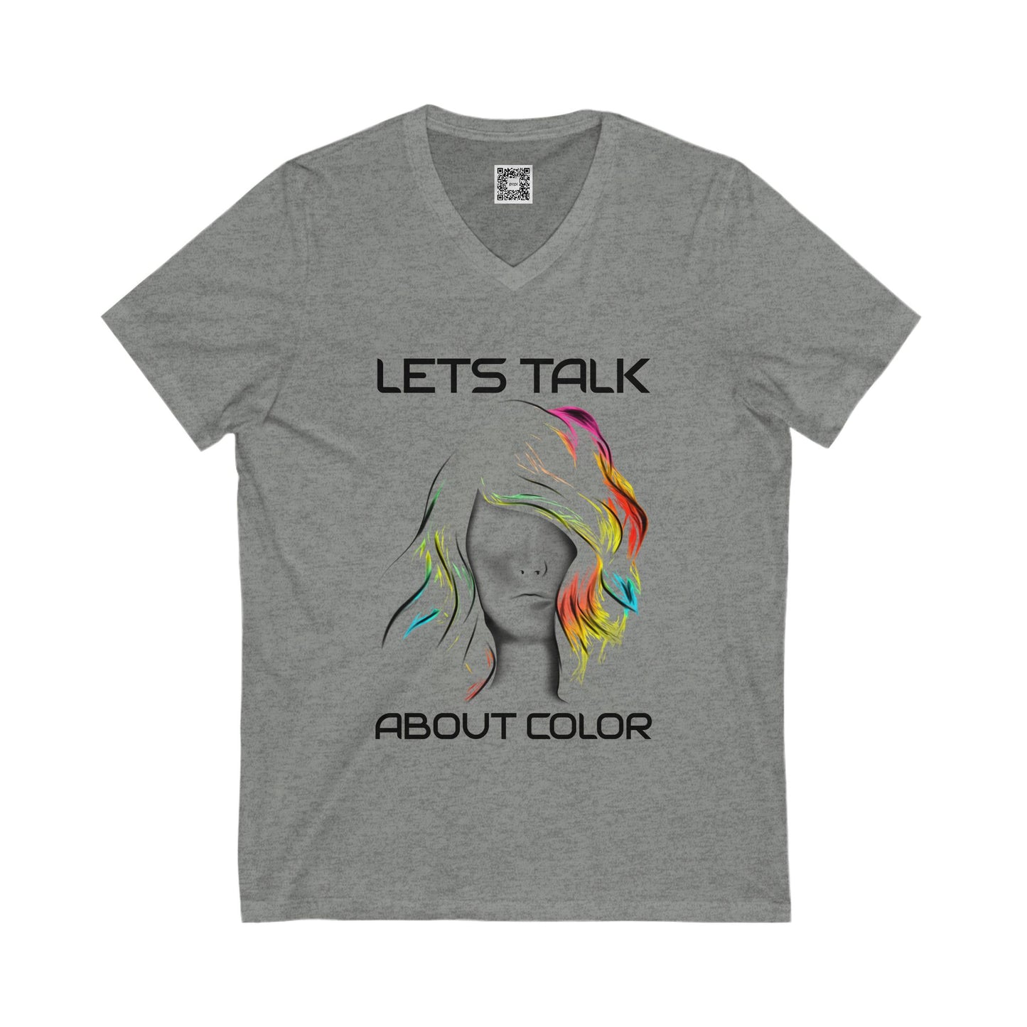 'Lets Talk About Color' (Colorway 2) V-Neck Tee (Unisex)