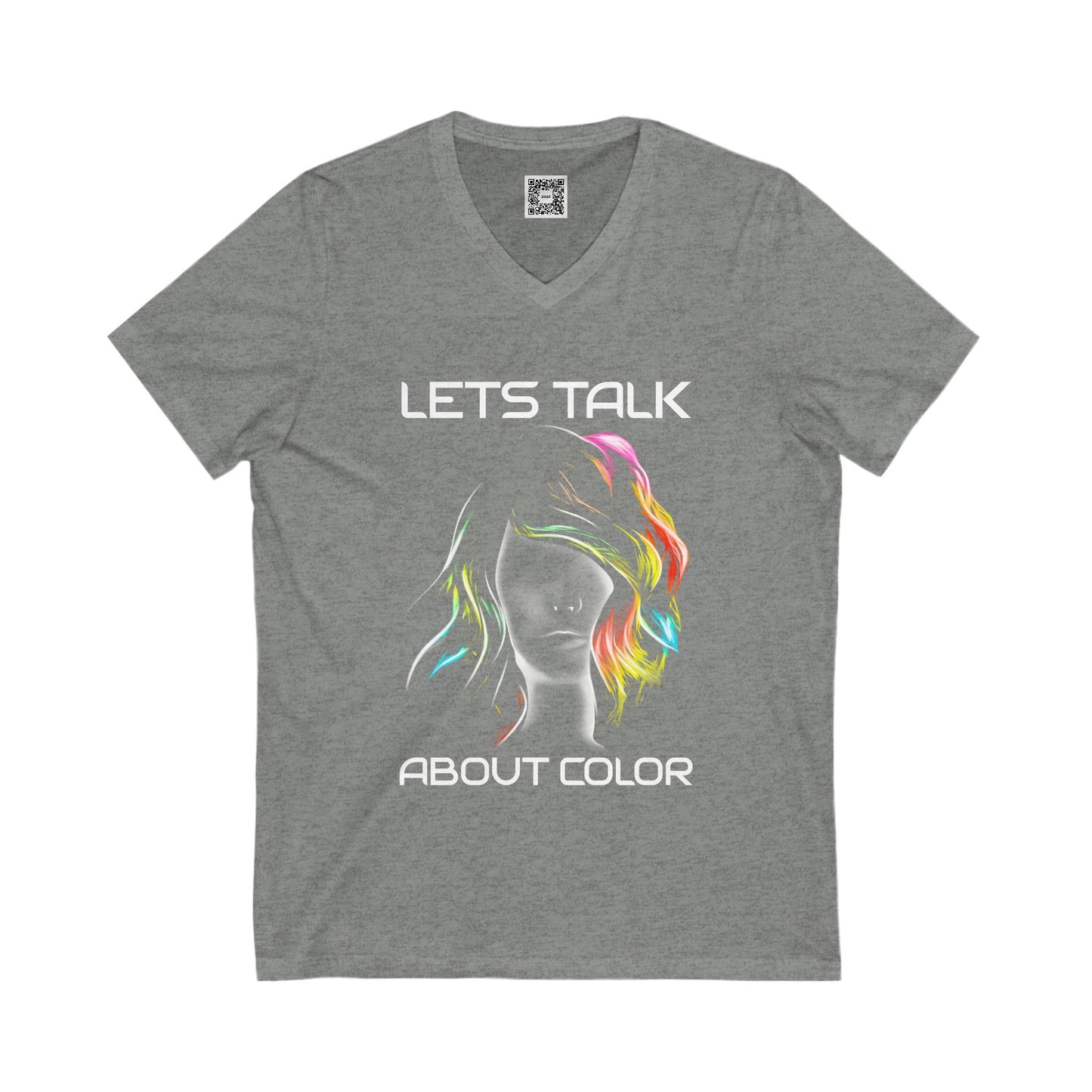 "Lets Talk About Color" (Colorway 1) V-Neck Tee (Unisex)