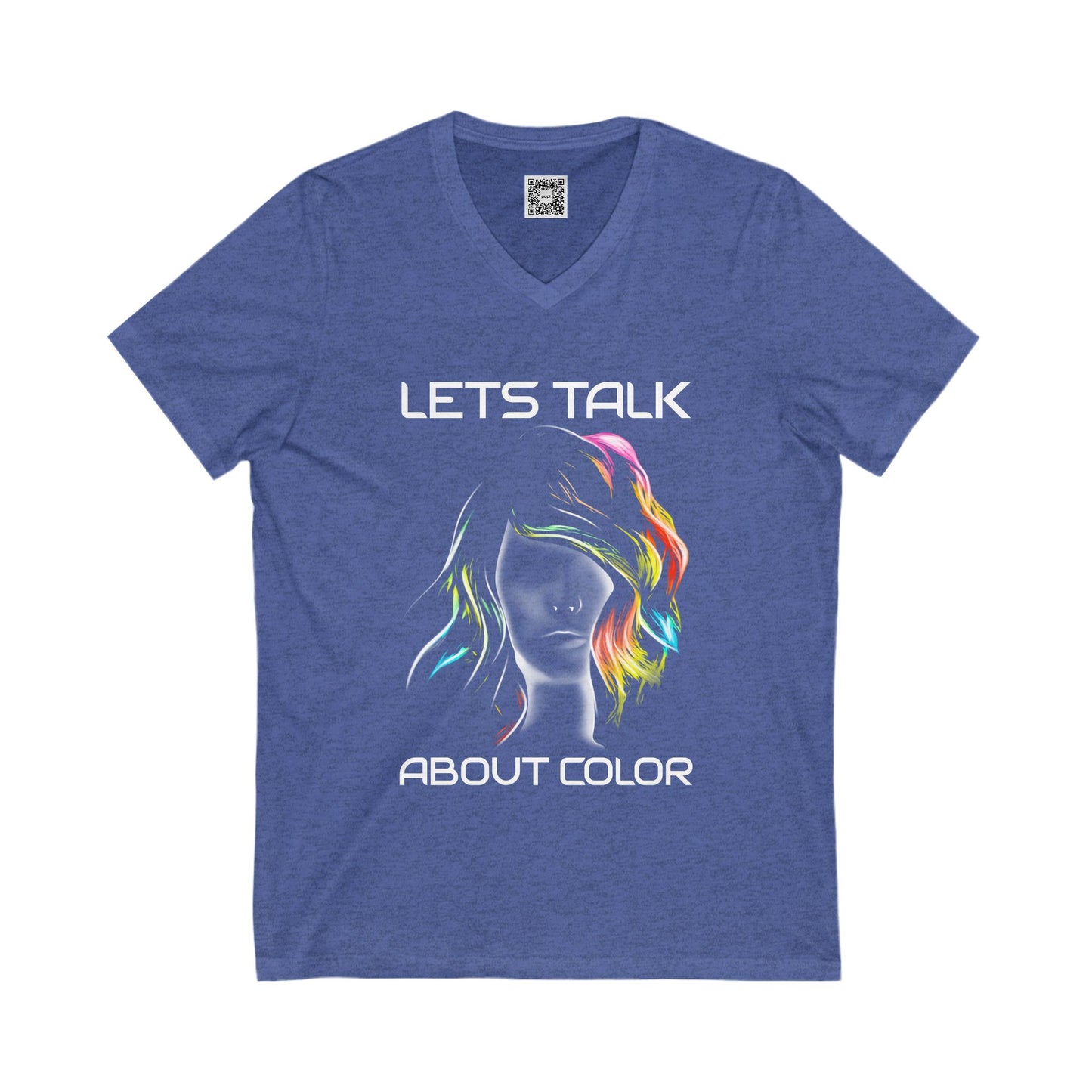 "Lets Talk About Color" (Colorway 1) V-Neck Tee (Unisex)