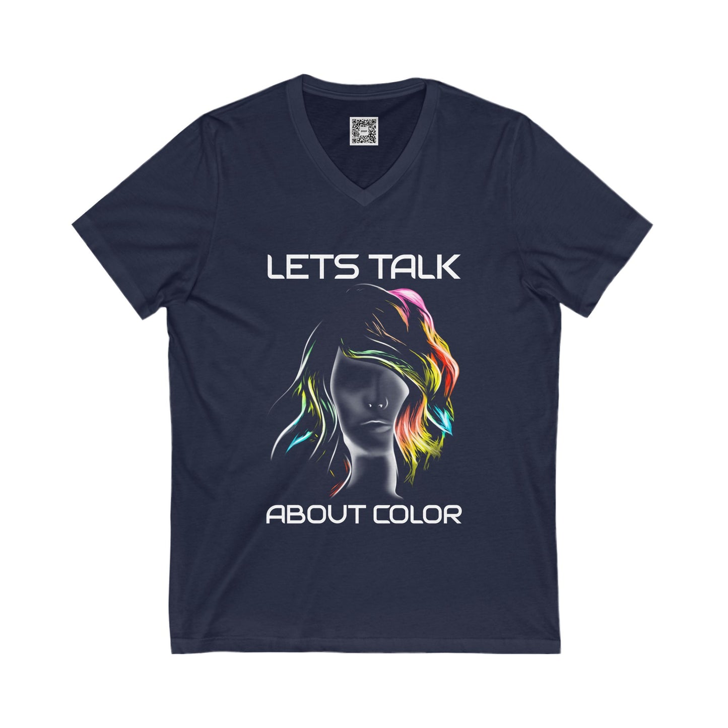 "Lets Talk About Color" (Colorway 1) V-Neck Tee (Unisex)