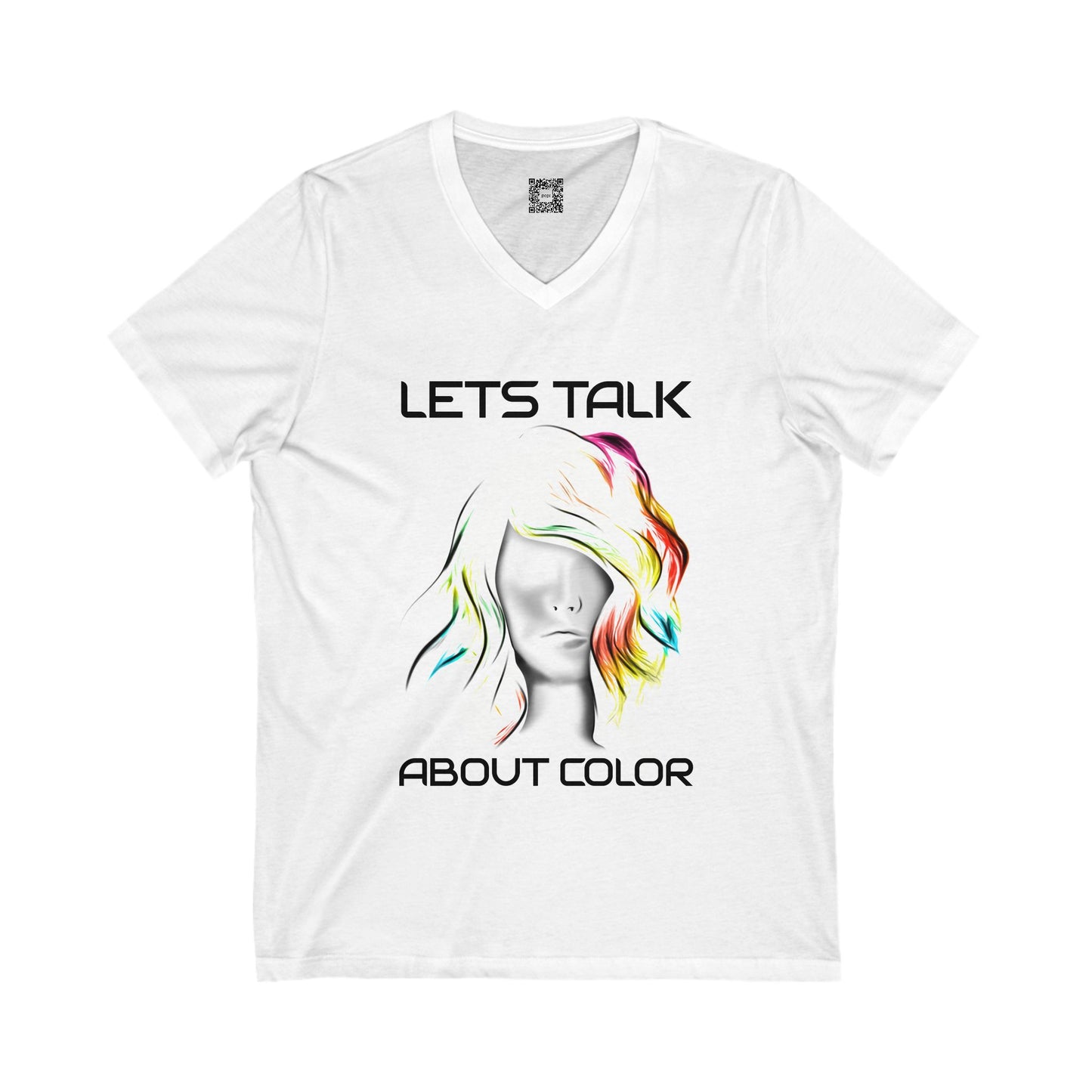 'Lets Talk About Color' (Colorway 2) V-Neck Tee (Unisex)